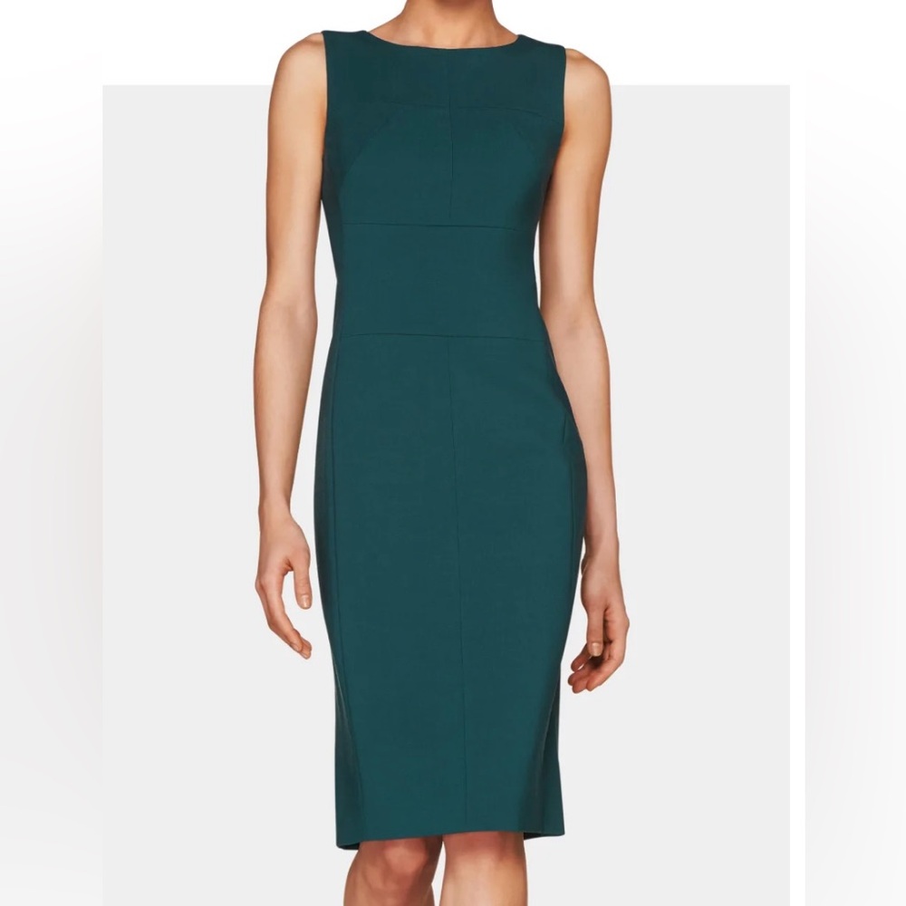 SUISTUDIO Teal Wool Sleeveless Sheath Dress – Size 4